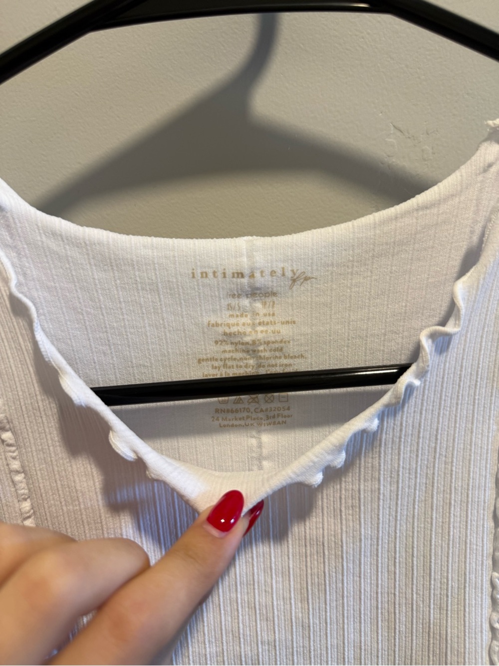 Free People White Ruffle-Trim Ribbed Tank - Picture 4 of 5